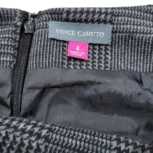 Vince Camuto Skirt Size 4 A-Line Skirt Faux Wrap Checkered Houndstooth Pattern - Picture 5 of 7